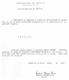 Ato da Reitoria nº 0193/1991