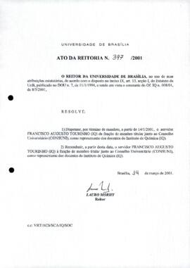 Ato da Reitoria nº 0397/2001