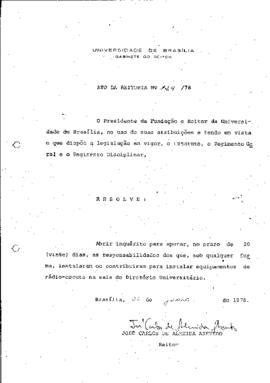 Ato da Reitoria nº 0124/1978