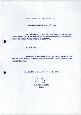 Ato da Reitoria nº 0016/2000