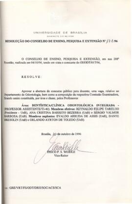 Resolução do Conselho de Ensino, Pesquisa e Extensão nº 0171/1996