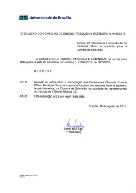 Resolução do Conselho de Ensino, Pesquisa e Extensão nº 0159/2015