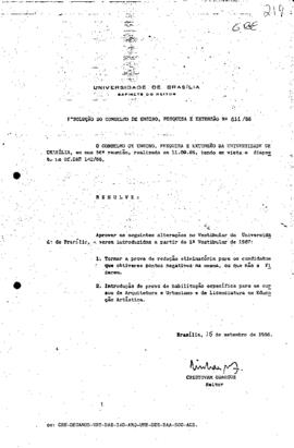 Resolução do Conselho de Ensino, Pesquisa e Extensão nº 0011/1986