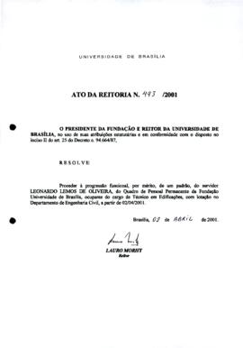 Ato da Reitoria nº 0493/2001