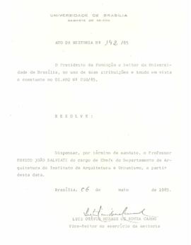 Ato da Reitoria nº 0142/1985