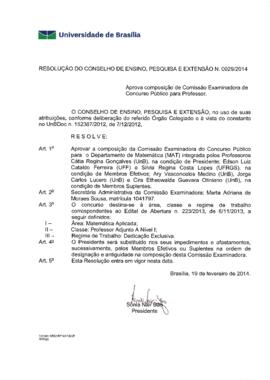 Resolução do Conselho de Ensino, Pesquisa e Extensão nº 0029/2014