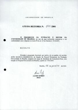 Ato da Reitoria nº 0047/2001