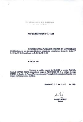 Ato da Reitoria nº 0814/1998