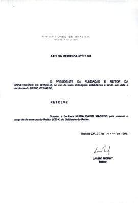 Ato da Reitoria nº 0805/1998