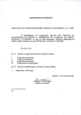 Resolução do Conselho de Ensino, Pesquisa e Extensão nº 0107/2008
