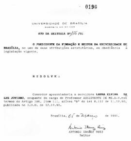 Ato da Reitoria nº 0156/1991