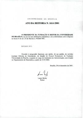 Ato da Reitoria nº 1614/2001