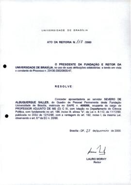 Ato da Reitoria nº 0118/2000