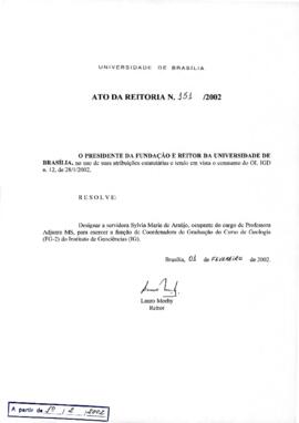 Ato da Reitoria nº 0151/2002