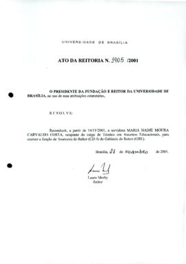 Ato da Reitoria nº 1405/2001