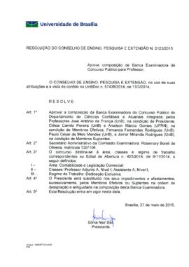 Resolução do Conselho de Ensino, Pesquisa e Extensão nº 0123/2015