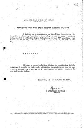 Resolução do Conselho de Ensino, Pesquisa e Extensão nº 0040/1987