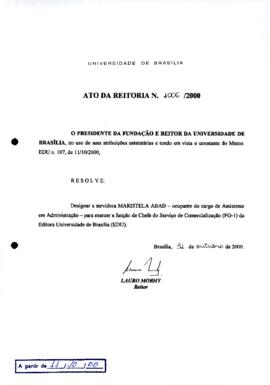 Ato da Reitoria nº 1006/2000