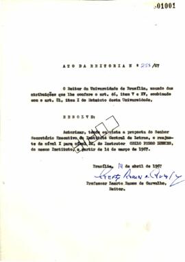 Ato da Reitoria nº 0257/1967