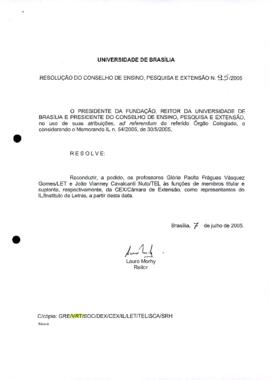 Resolução do Conselho de Ensino, Pesquisa e Extensão nº 0095/2005