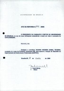 Ato da Reitoria nº 0491/2000