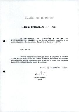 Ato da Reitoria nº 0194/2001