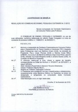 Resolução do Conselho de Ensino, Pesquisa e Extensão nº 0031/2012