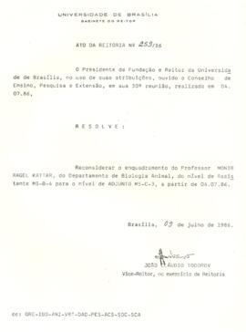 Ato da Reitoria nº 0259/1986