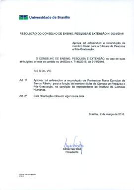 Resolução do Conselho de Ensino, Pesquisa e Extensão nº 0034/2016