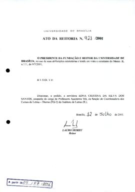 Ato da Reitoria nº 0921/2001