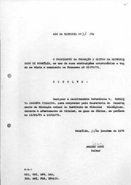 Ato da Reitoria nº 0038/1975