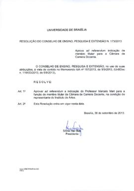 Resolução do Conselho de Ensino, Pesquisa e Extensão nº 0173/2013