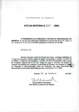 Ato da Reitoria nº 0267/2002