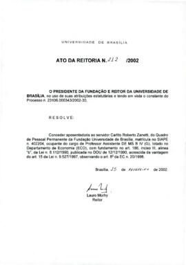 Ato da Reitoria nº 0212/2002