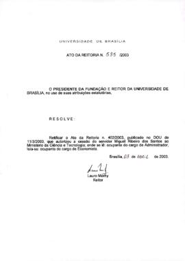 Ato da Reitoria nº 0535/2003