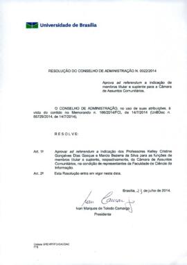 Resolução do Conselho de Administração nº 0022/2014