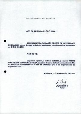 Ato da Reitoria nº 0078/2000