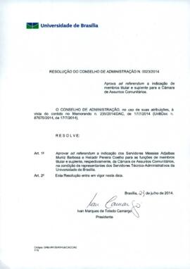 Resolução do Conselho de Administração nº 0023/2014