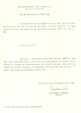 Ato da Reitoria nº 0502/1986