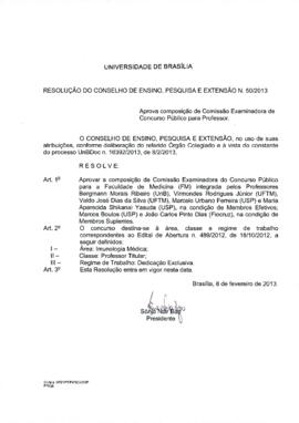 Resolução do Conselho de Ensino, Pesquisa e Extensão nº 0050/2013
