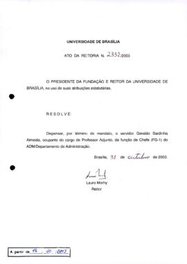 Ato da Reitoria nº 2332/2003
