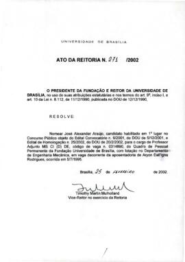 Ato da Reitoria nº 0271/2002