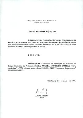 Ato da Reitoria nº 0745/1998