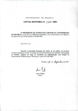 Ato da Reitoria nº 1600/2001