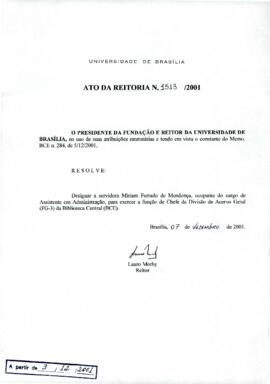 Ato da Reitoria nº 1513/2001