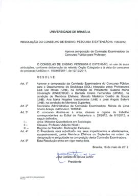 Resolução do Conselho de Ensino, Pesquisa e Extensão nº 0108/2012