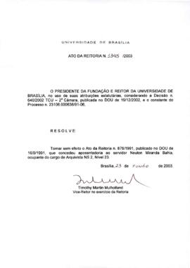 Ato da Reitoria nº 1345/2003