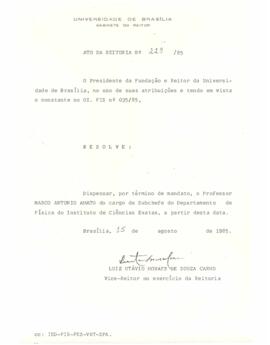 Ato da Reitoria nº 0229/1985