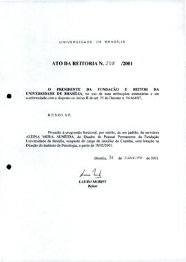 Ato da Reitoria nº 0208/2001