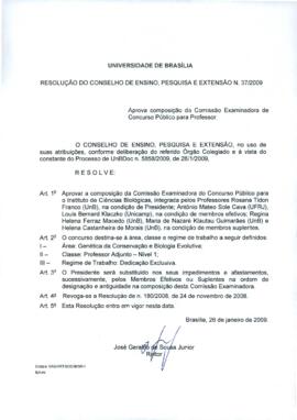 Resolução do Conselho de Ensino, Pesquisa e Extensão nº 0037/2009